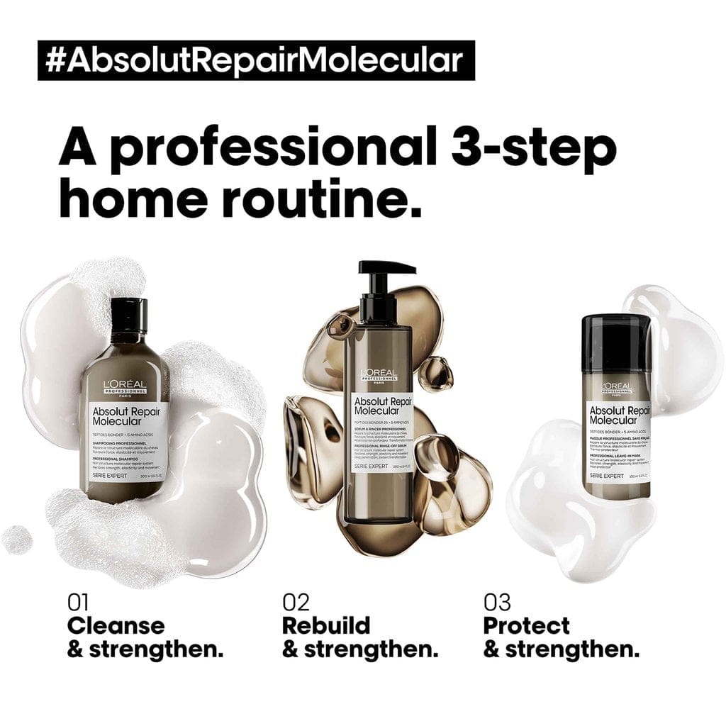 Loreal Professionnel - [Absolut Repair Molecular] Deep molecular repairing hair rinse-off serum for damaged hair. (250mL)
