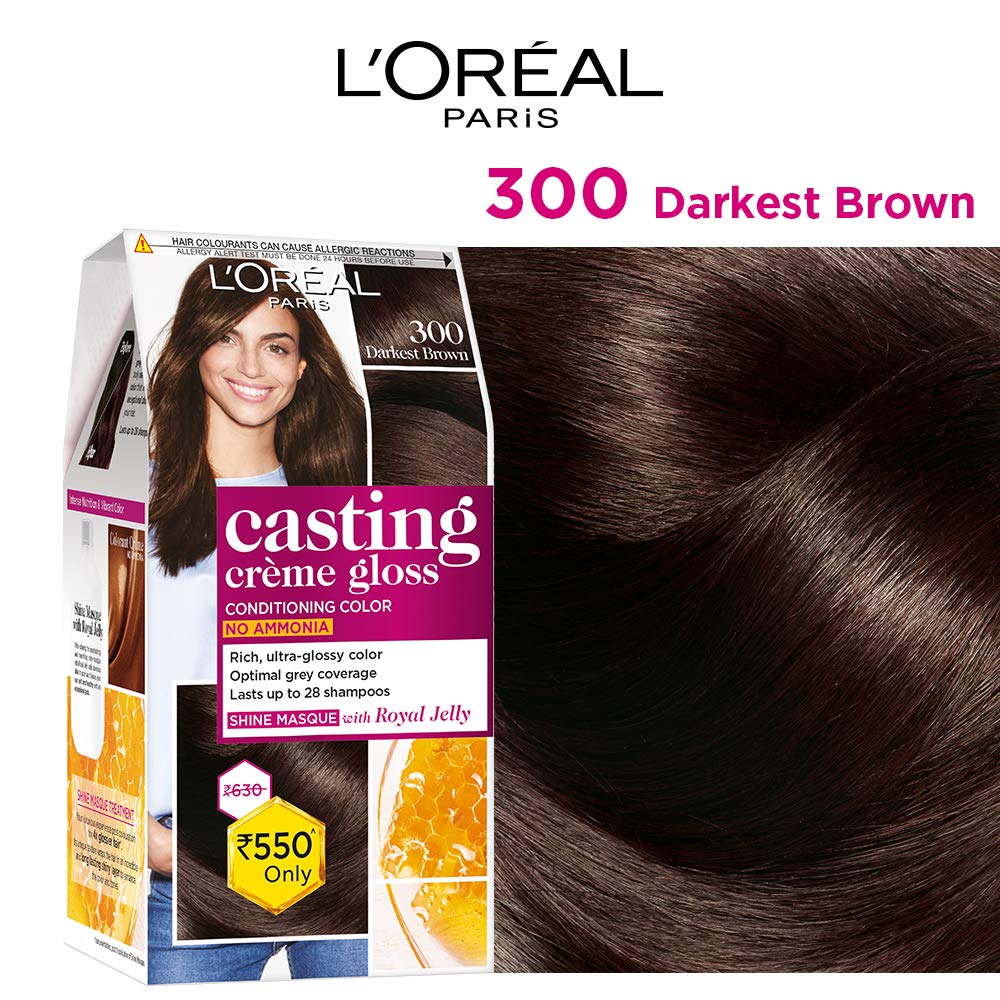 LOREAL PARIS CASTING HAIR COLOR Loreal Paris Casting Creme Gloss Color 300 Darkest Brown 87.5g+72ml