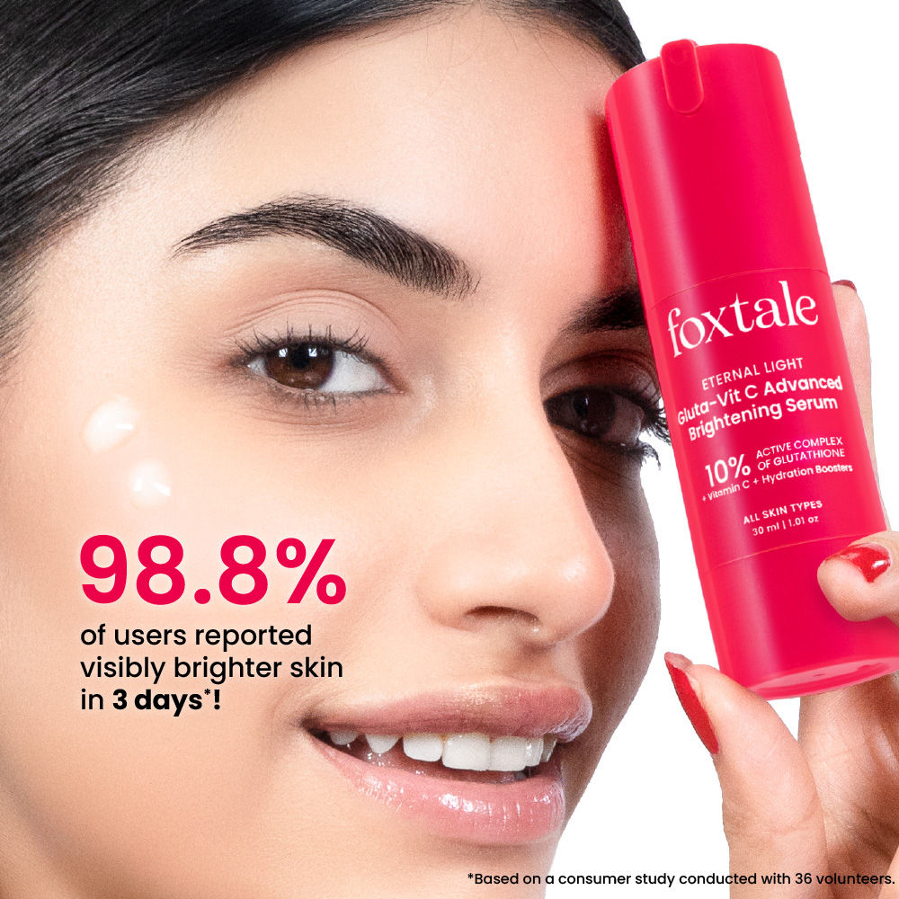 Foxtale 10% Vitamin C-Glutathione Brightening Face Serum For Glowing Skin, Dark Spots & Pigmentation (30ml)
