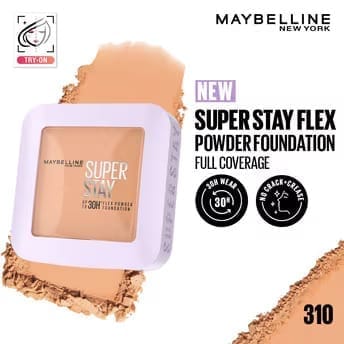 Maybelline New York - Super Stay Flex Powder Foundation Compact-30H Full Cover-for Oily Skin (9g)
