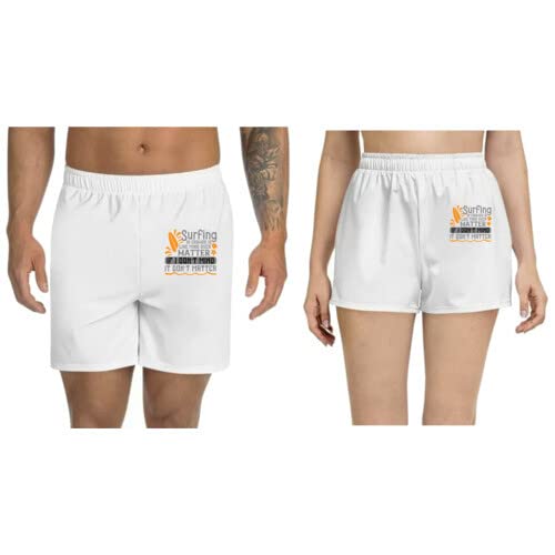UDNAG Unisex Regular fit 'Surfing | Surfing in Crowds is Like Mind Over Matter. If I donÕt Mind it donÕt Matter' Polyester Shorts [Size S/28In to XL/40In] XL Wh