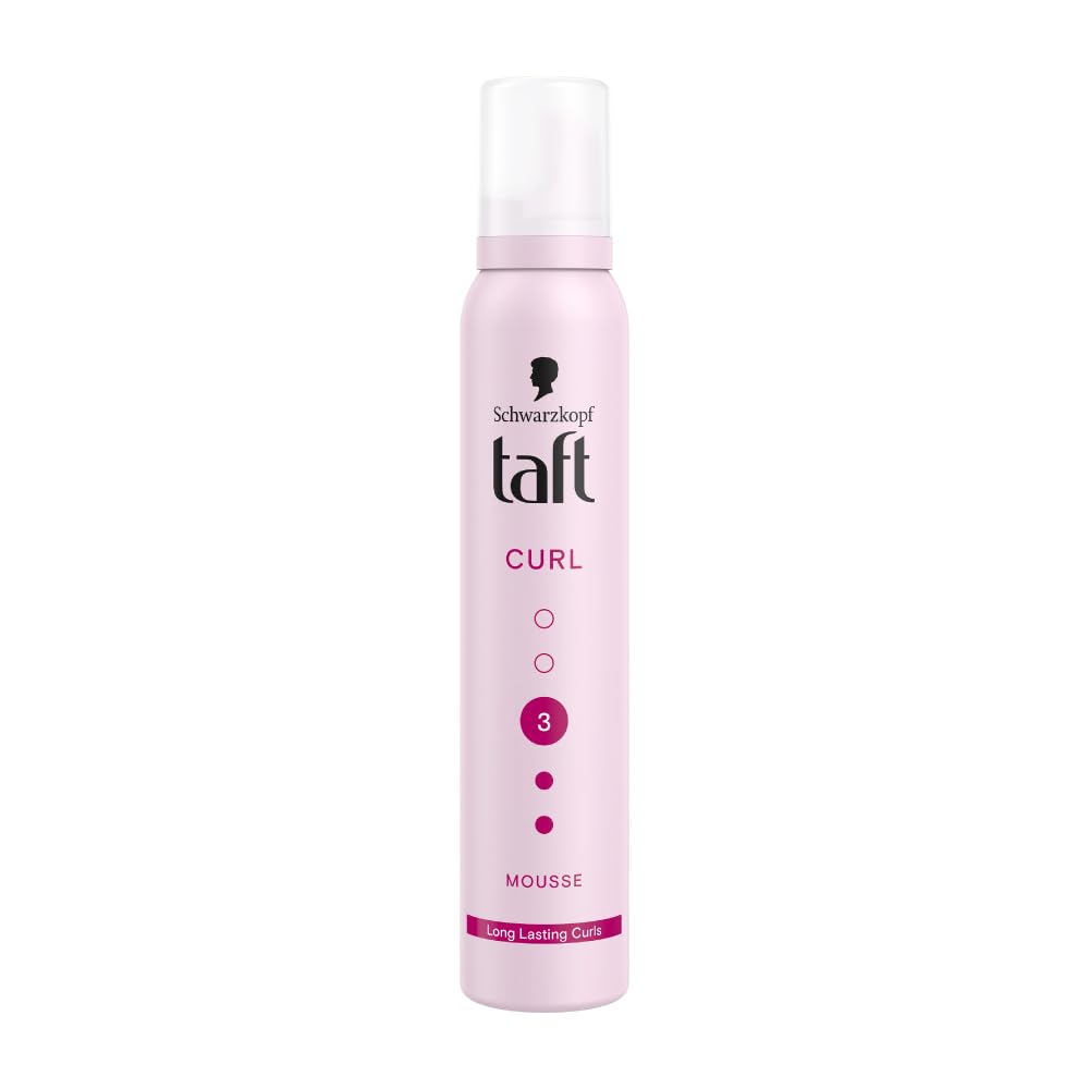 TAFT Schwarzkopf Curl Hold 3 Hair Mousse, For Long Lasting Curls, Weather-Proof Formula With No Stickiness, Heat Protection And Shine, Silicone Free, Lightweigh
