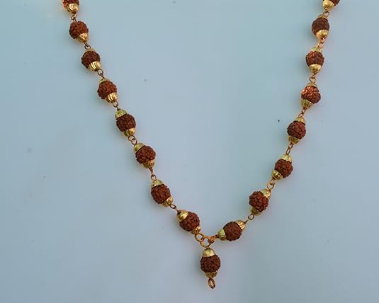 Rudraksh Mala with Japa Bag Gaumukhi, Natural Himalayan Genuine Original Rudraksha Rosary Garland Japa Mala, Religious Tibetan Rudraksha Mala Necklace Bracelet