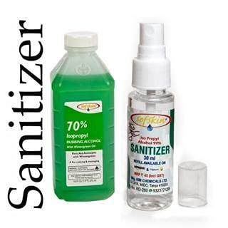 (American Brand) 475 ml Sanitizer 70% Iso Propyl Alcohol with Wintergreen Oil and spray jet. Also Good for cleaning Laptop, Mobile, Window Pans, Washing Baby Cl