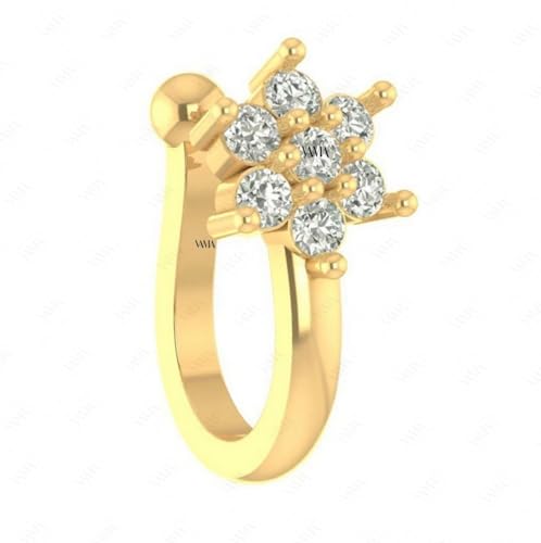Gold Clip-On Nose Ring - Non-Piercing Indian-Style Nath for Women