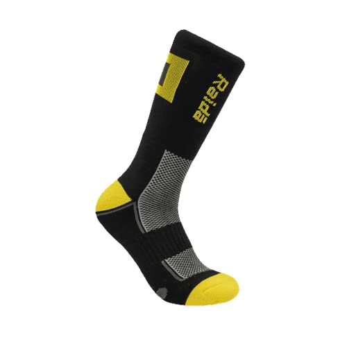 Raida Men Nylon Coolmax Performance Socks | Odour Free & Cushioned Base | Coolmax Fabric | Pack 2 Pa Free Size Black
