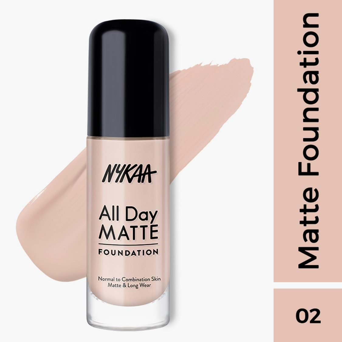 Nykaa All Day Matte Long Wear Liquid Foundation For Normal To Combination Skin 30ml Ivory 01