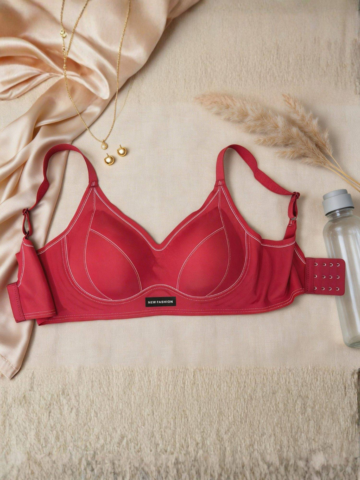 2PEACE Berry Red Non Wired Seamed Sports Padded Bra
