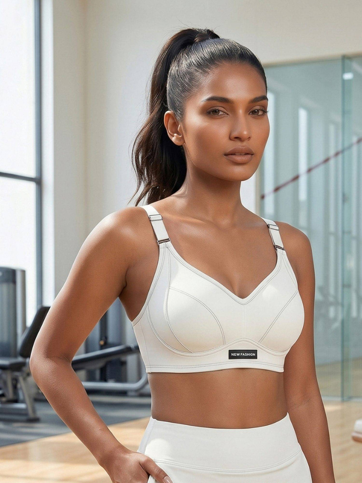 2PEACE Off White Non Wired Seamed Sports Padded Bra