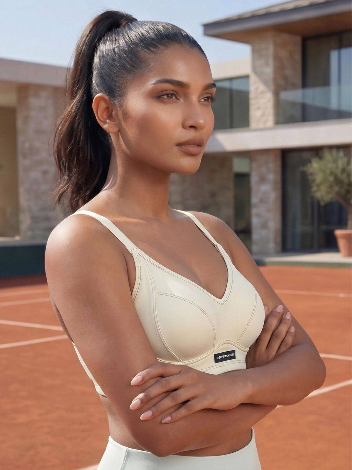 2PEACE Off White Non Wired Seamed Sports Padded Bra