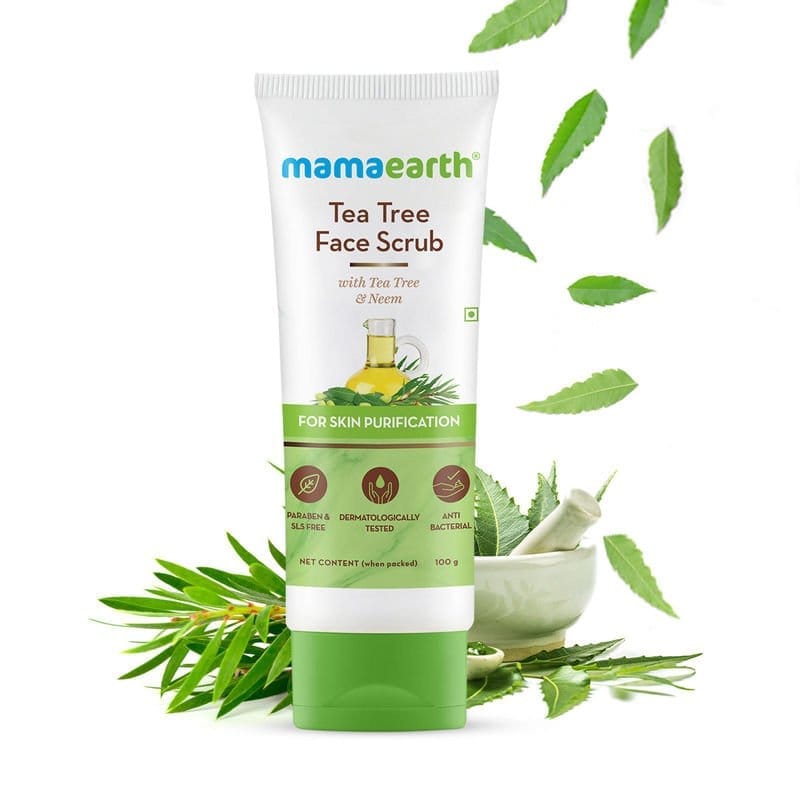 Mamaearth Tea Tree Face Scrub With Tea Tree And Neem For Skin Purification (100gm)