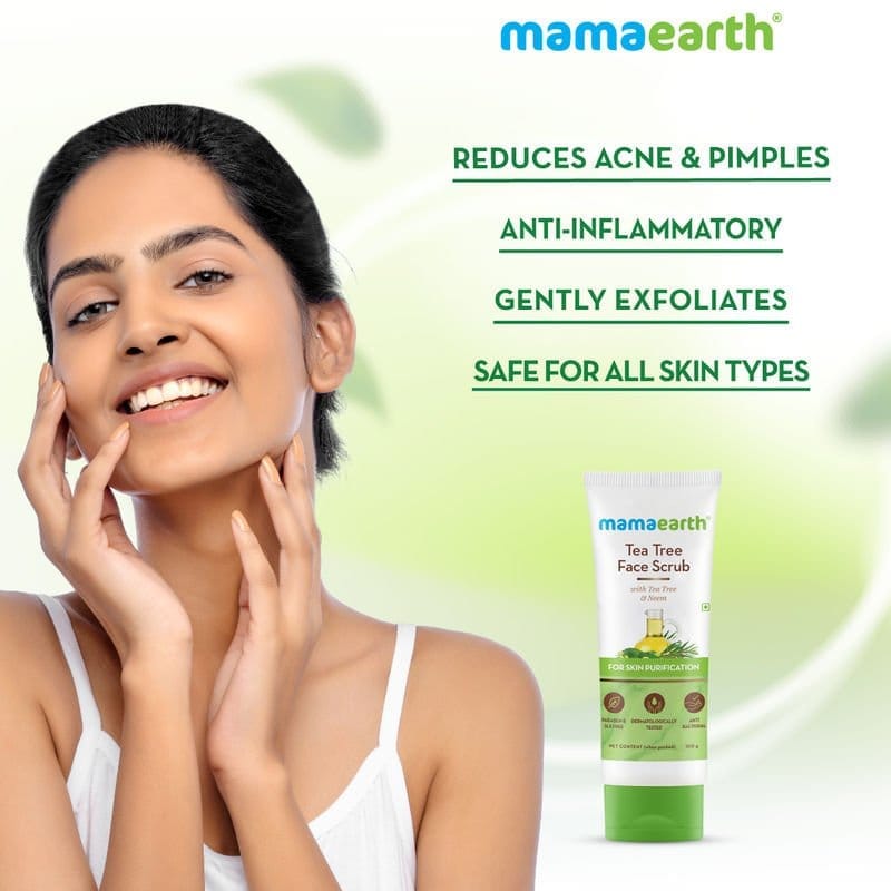 Mamaearth Tea Tree Face Scrub With Tea Tree And Neem For Skin Purification (100gm)