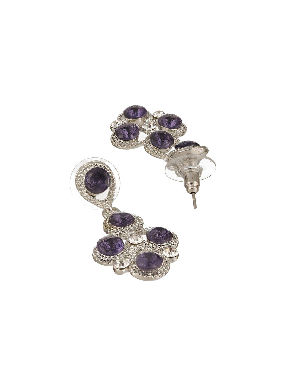 Aatmana Silver-Plated Blue Ad-Studded Jewellery Set