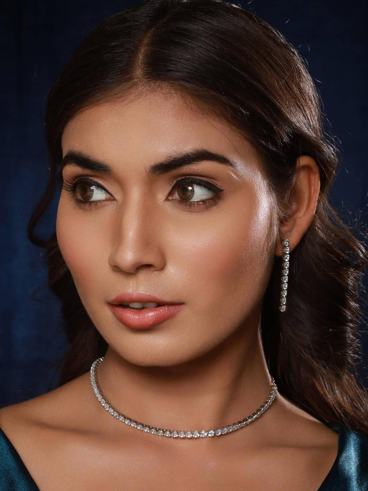 Aatmana Jazz And Sizzle Rhodium-Plated And Cz Studded Jewellery Set