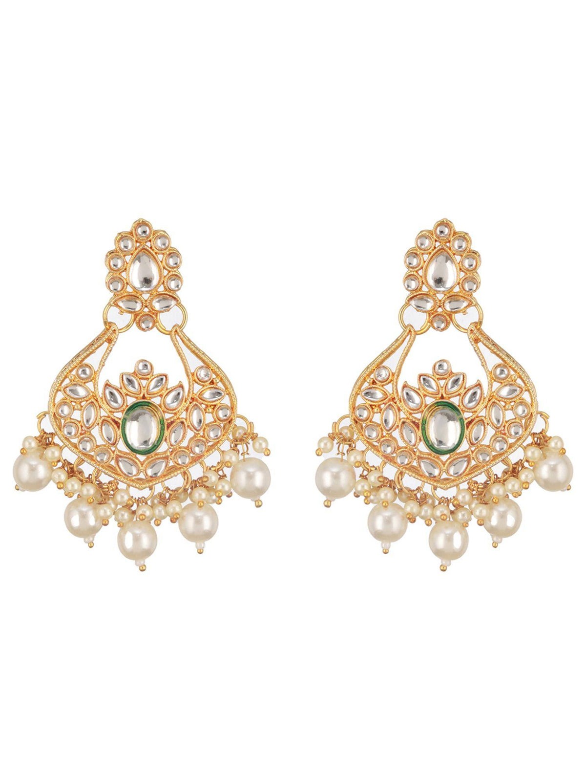 Aatmana Gold Plated Kundan Studded And Beaded Jewellery Set With Maangtikka