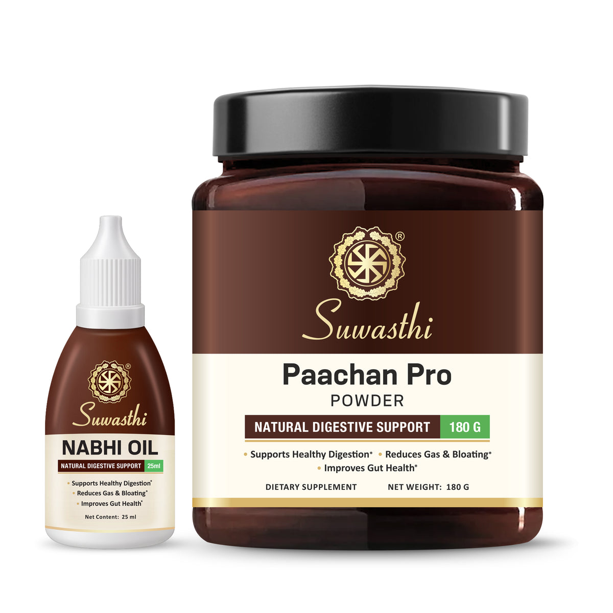 Suwasthi Paachan Pro Powder & Nabhi Oil with Shilashva Capsules