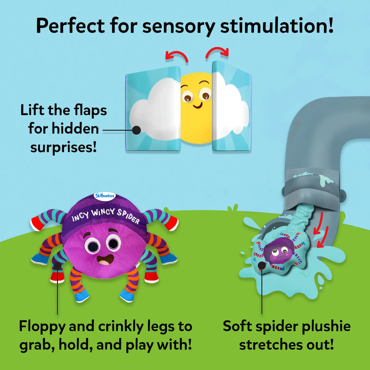 Skillmatics Incy Wincy Spider: Interactive Sensory Cloth Book (6–24 months)