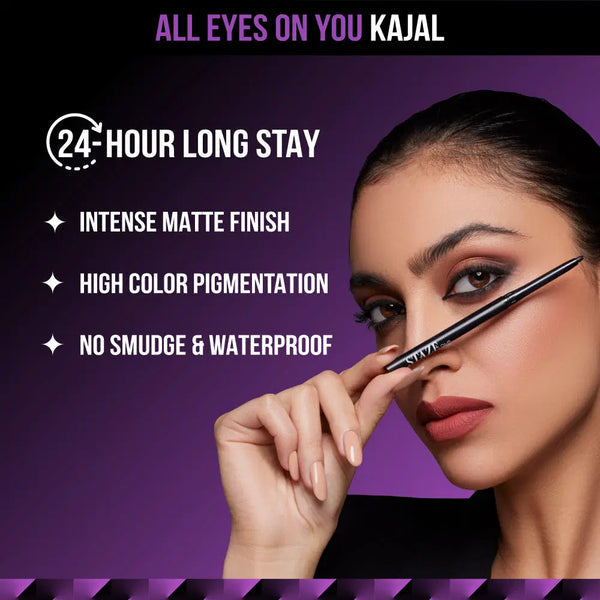 All Eyes On You Kajal 24 Hr. Long Stay | Intense Black Matte | Waterproof | Smudge-proof