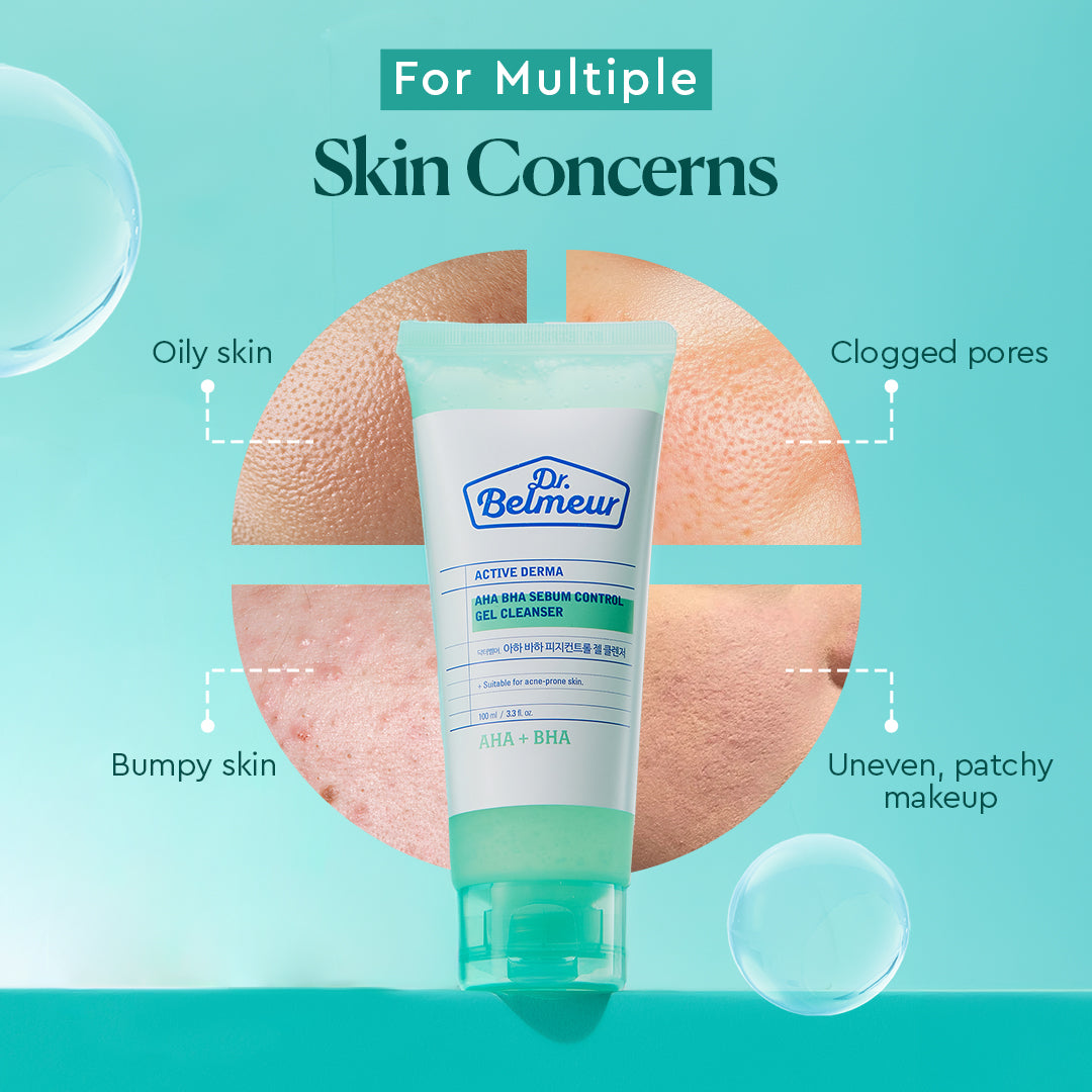 The Face Shop Dr Belmeur AHA BHA Sebum Control Gel Cleanser For Acne Prone Skin With Salicylic Acid
