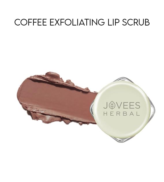 Jovees Herbal Coffee Exfoliating Lip Scrub For Brightening Dark Lips for Dry Lips/Smoker/Chapped Lip & Lipstick Stains Removal Lip care, Soft and Supple Lips |