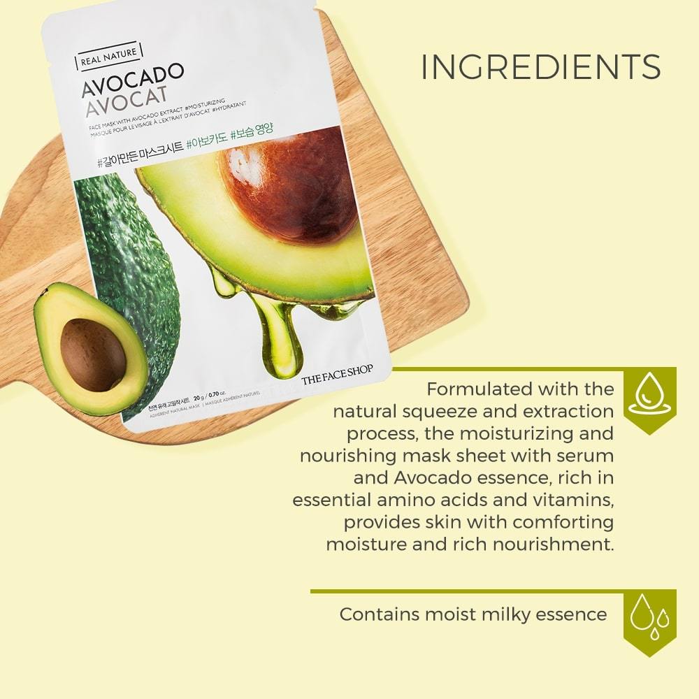 The Face Shop Real Nature Avocado Face Mask 20g