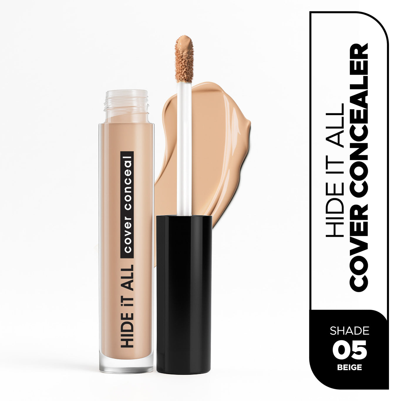 Hide It All Cover Concealer High Coverage | Weightless Formula | Conceals Imperfections | Infused with Shea Butter | Matte Finish | Long-Lasting | All Skin Types   Color: Beige 05