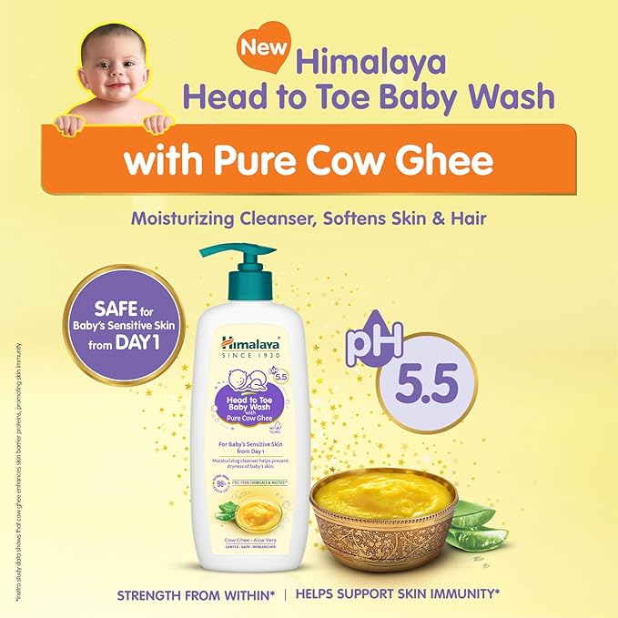 Himalaya Head to Toe Baby Wash with Pure Cow Ghee. 100ml