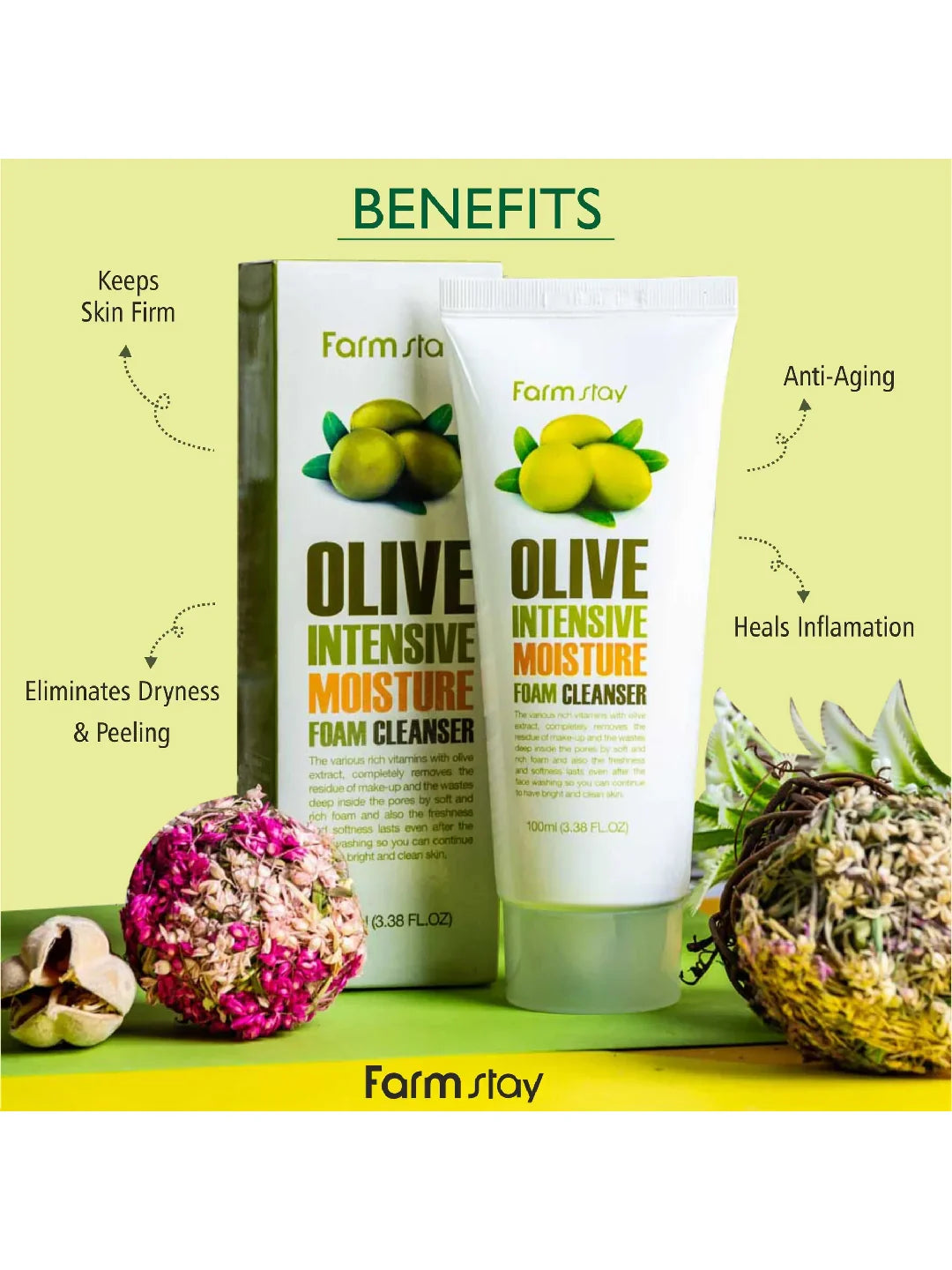 FARMSTAY Olive Intensive Moisture Foam Cleanser 100ml