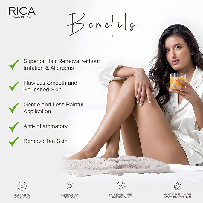 Rica Brazilian Stripless Wax for Women and Men | Painless Bikini Hair Remover, De - Tan & Dead Skin Treatment 800g