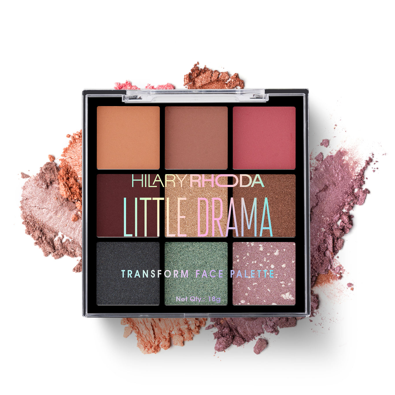 Transform Face Palette 9 Eyeshadows | 2 Blushes | Highlighter | Contour | Travel-Friendly | Highly Pigmented | Long Lasting | Blends Easily | All-in-One Kit   Color: Little Drama 02