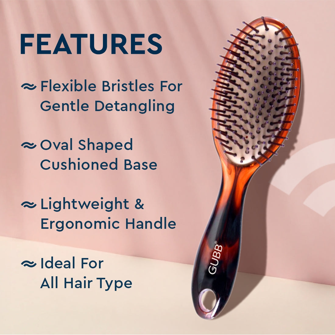 GUBB WORLD SHELL RANGE OVAL CUSHIONED BRUSH (LARGE)
