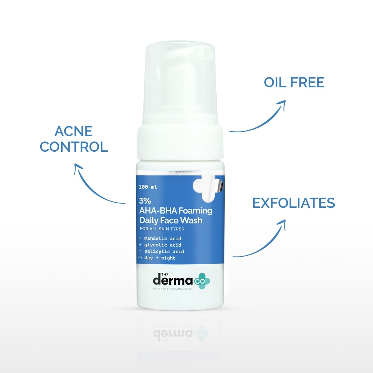 The Derma - 3% AHA+BHA Foaming Daily Face Wash (100mL)