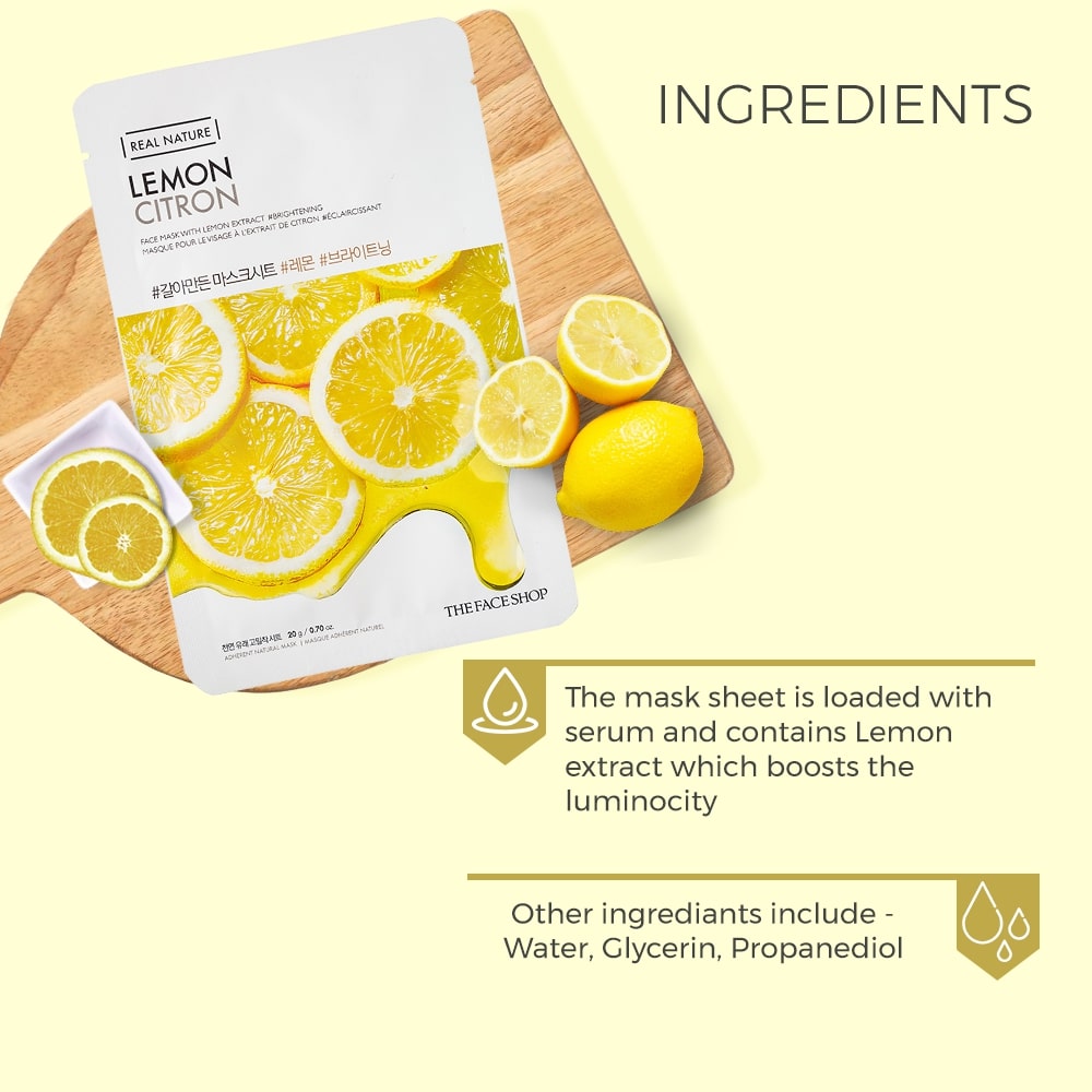 The Face Shop Real Nature Lemon Face Mask 20g