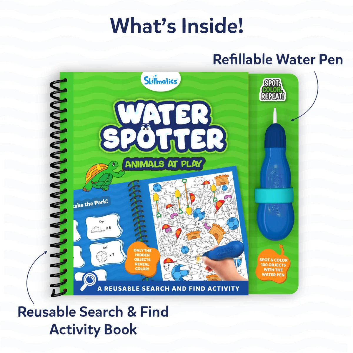 Skillmatics Water Spotter: Animals At Play | Reusable Search & Find Book (ages 4-8)
