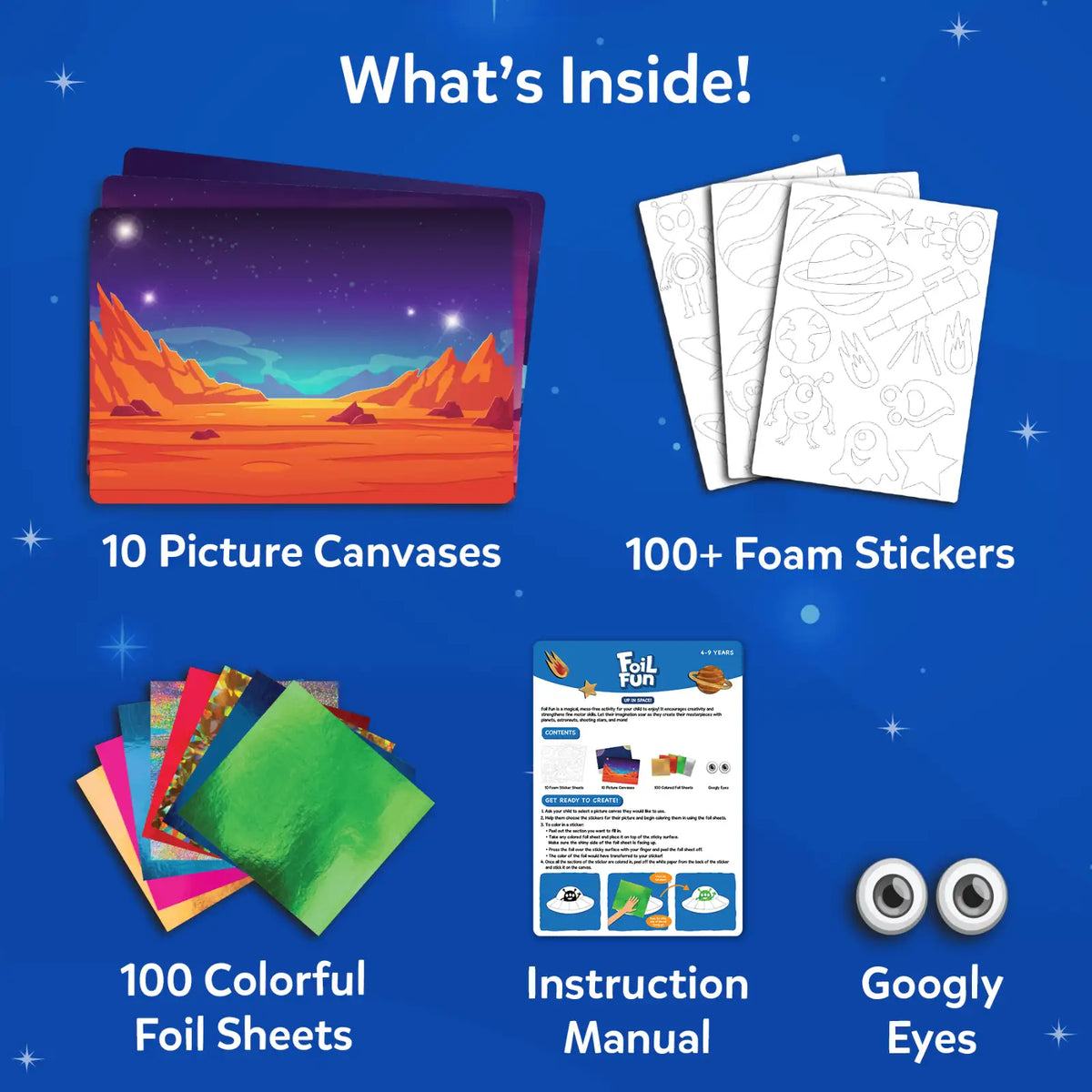 Skillmatics Foil Fun: Up in space | No Mess Art Kit (ages 4-9)