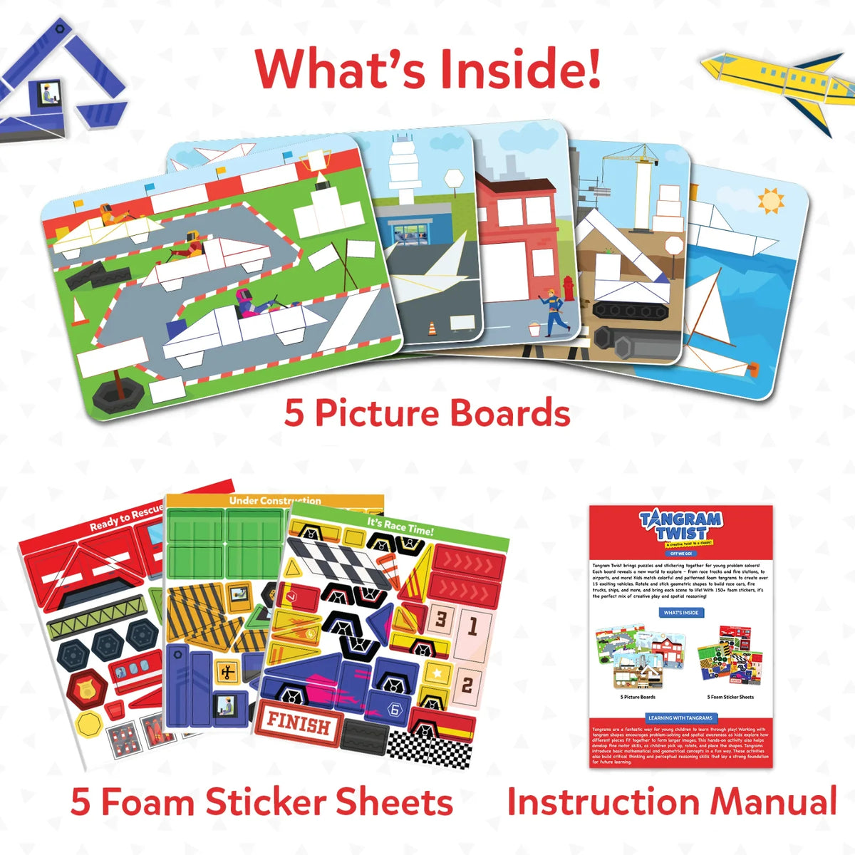 Skillmatics Tangram Twist - Off We Go! | No Mess Sticker Art (ages 4-7)