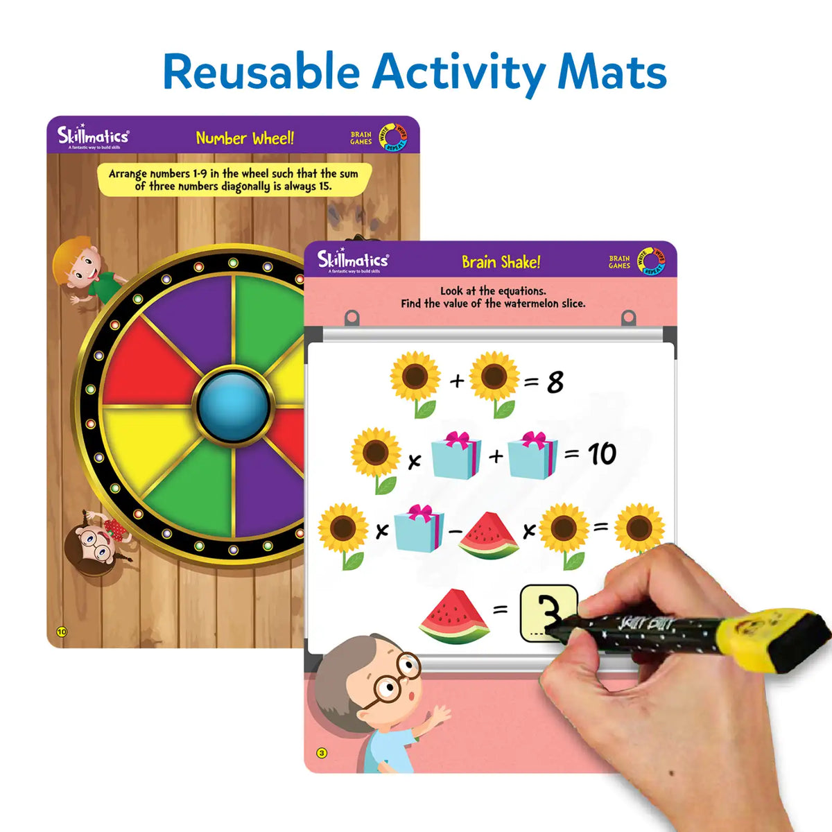 Skillmatics Brain Games | Reusable Activity Mats (ages 6+)