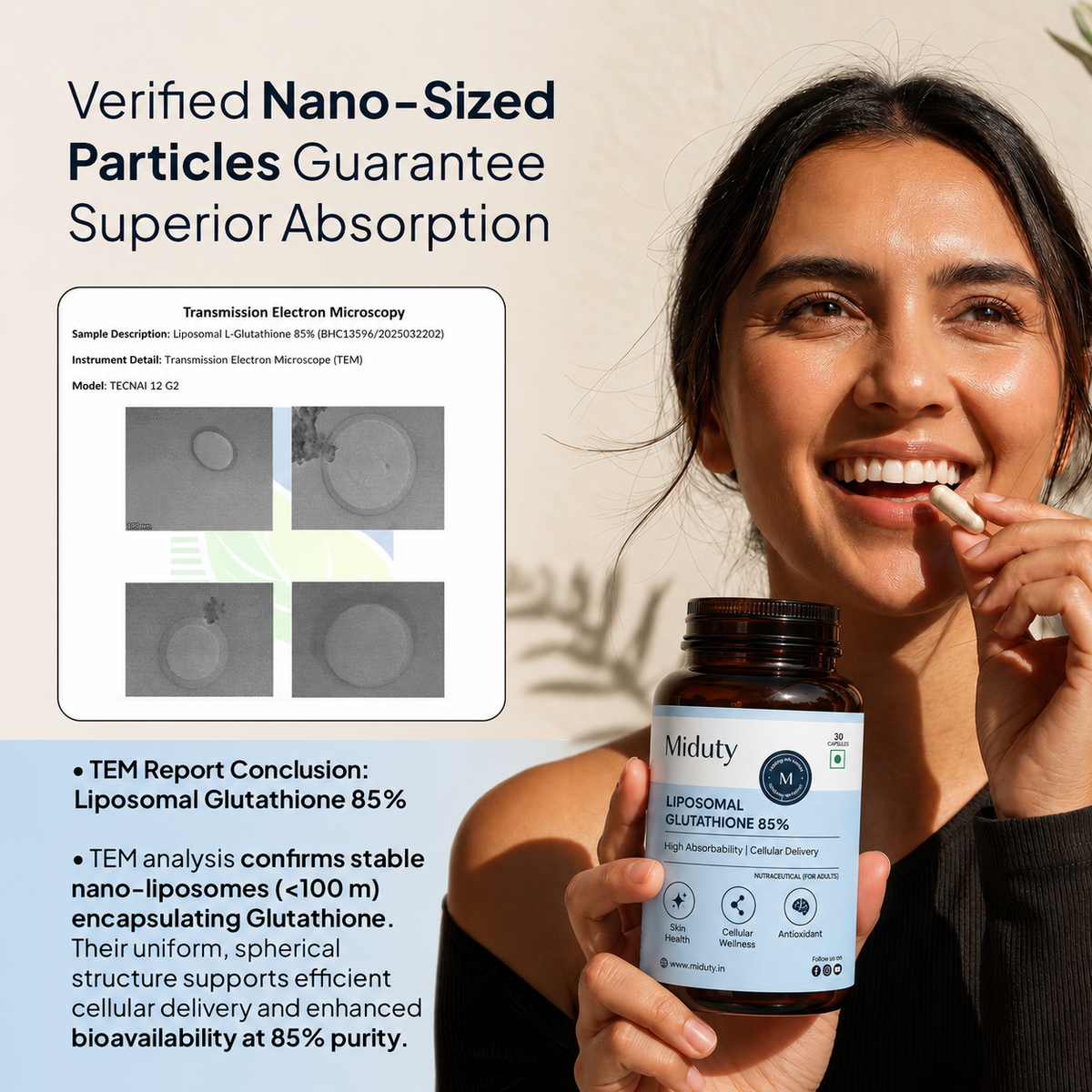 Miduty Liposomal Glutathione 85% | Next-Gen Glutathione