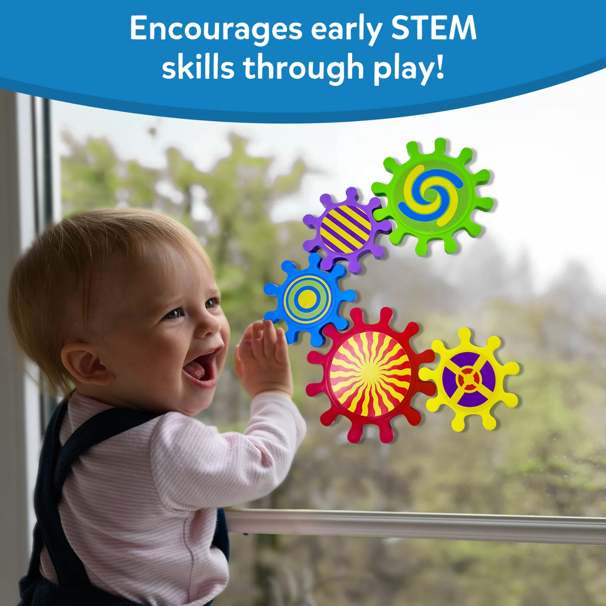 Skillmatics Spinny Gears: Pattern Pop | 5 Interlocking Gears (Ages 6-36 months)