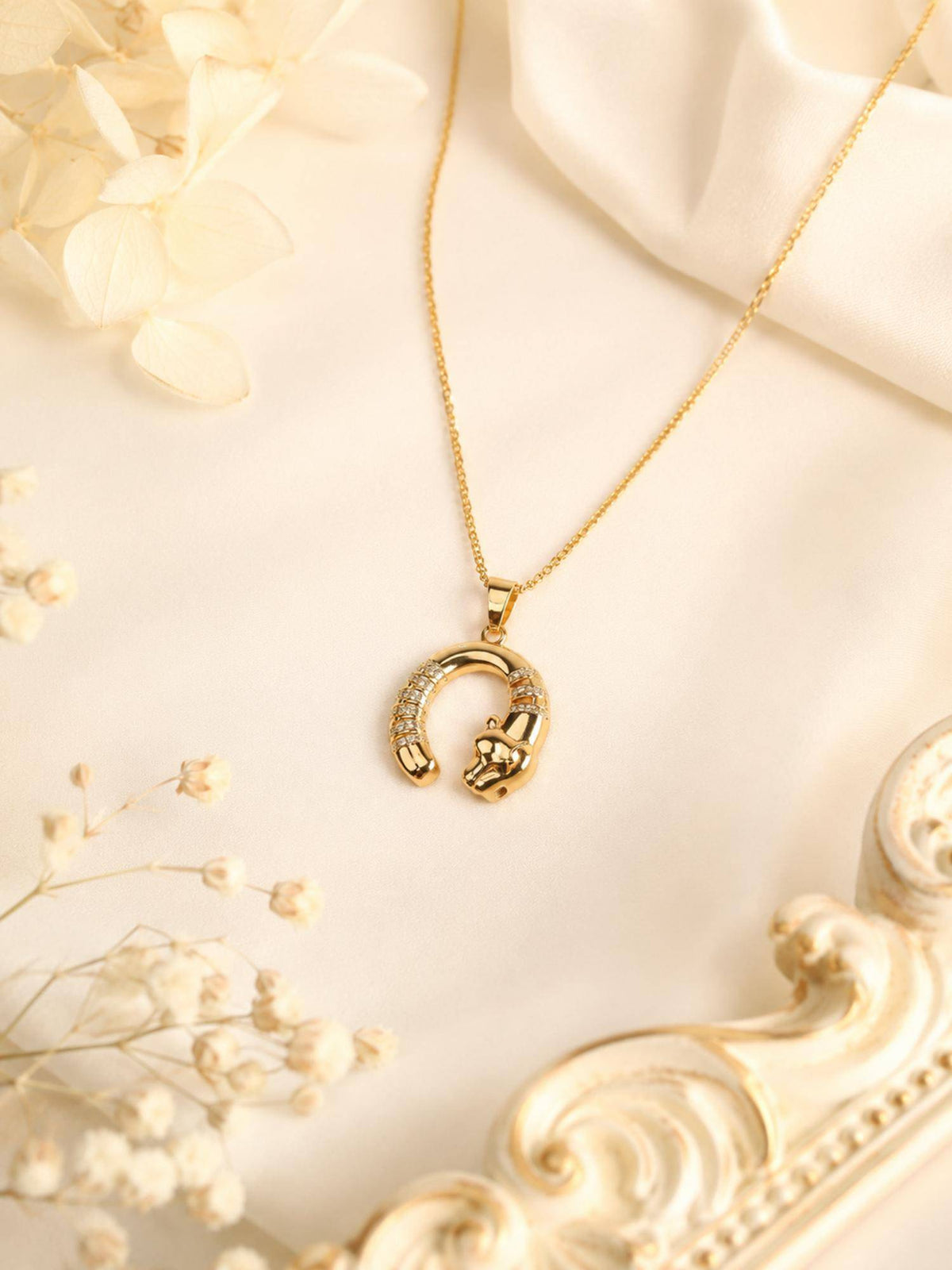 AANURA Crescent Embrace Pendant Necklace