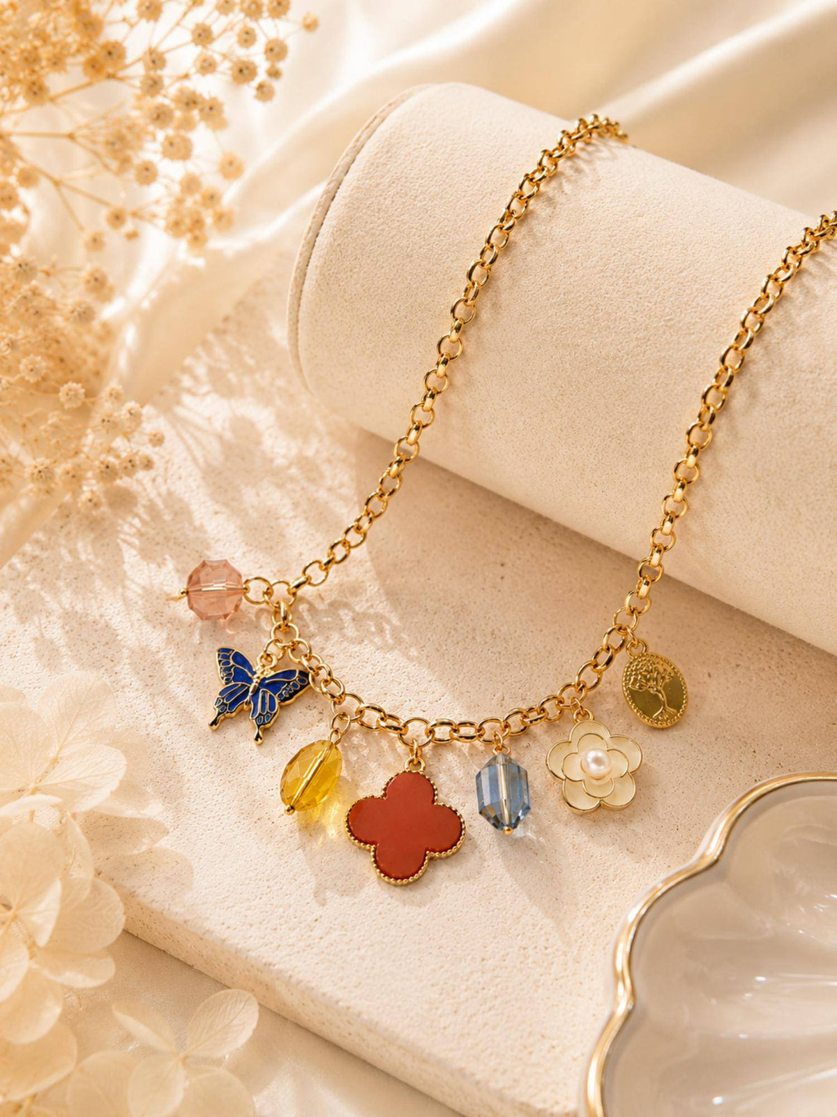 AANURA Charm Layered Statement Necklace