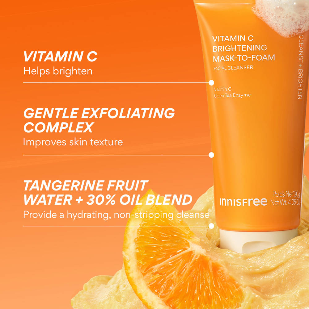Innisfree Vitamin C Mask-to-Foam Cleanser - Brightening Cream-to-Foam Cleanser
