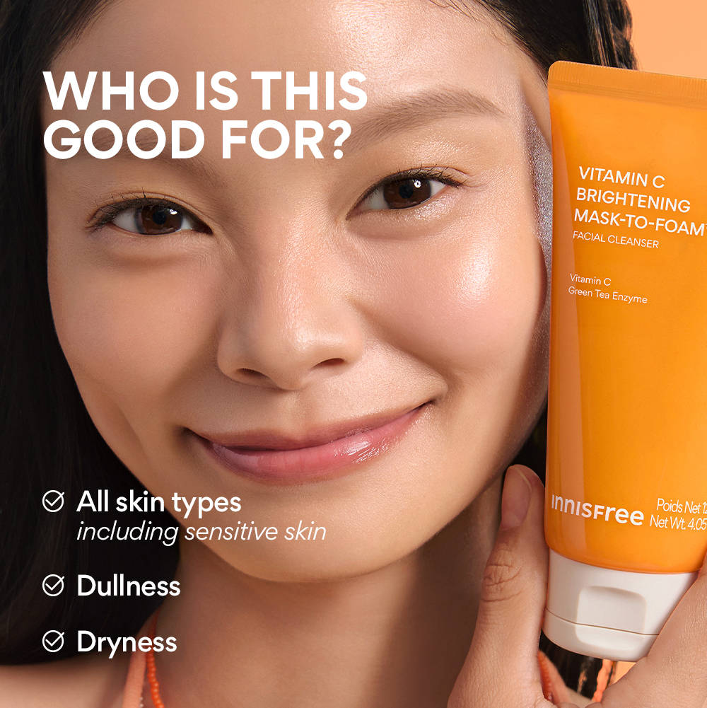 Innisfree Vitamin C Mask-to-Foam Cleanser - Brightening Cream-to-Foam Cleanser