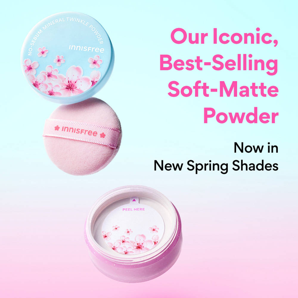 Innisfree No-Sebum Cherry Blossom Oil-Control, Matte, Pore-Blurring Shimmer Powder