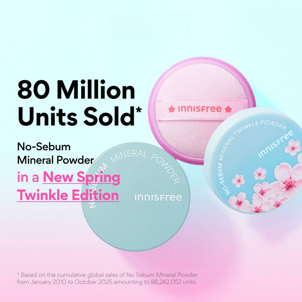 Innisfree No-Sebum Cherry Blossom Oil-Control, Matte, Pore-Blurring Shimmer Powder
