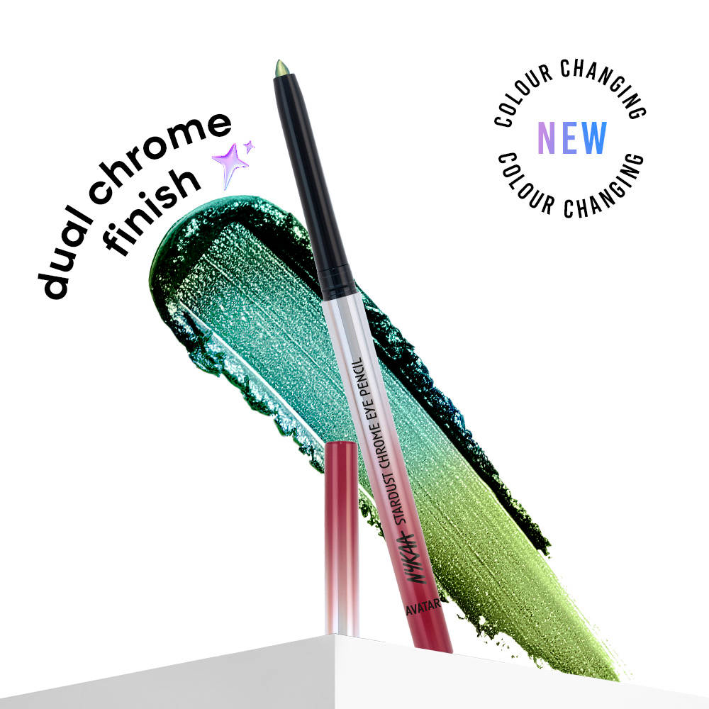 Nykaa Stardust Holographic Long Lasting Waterproof Smudgeproof Chrome Pencil Eyeliner