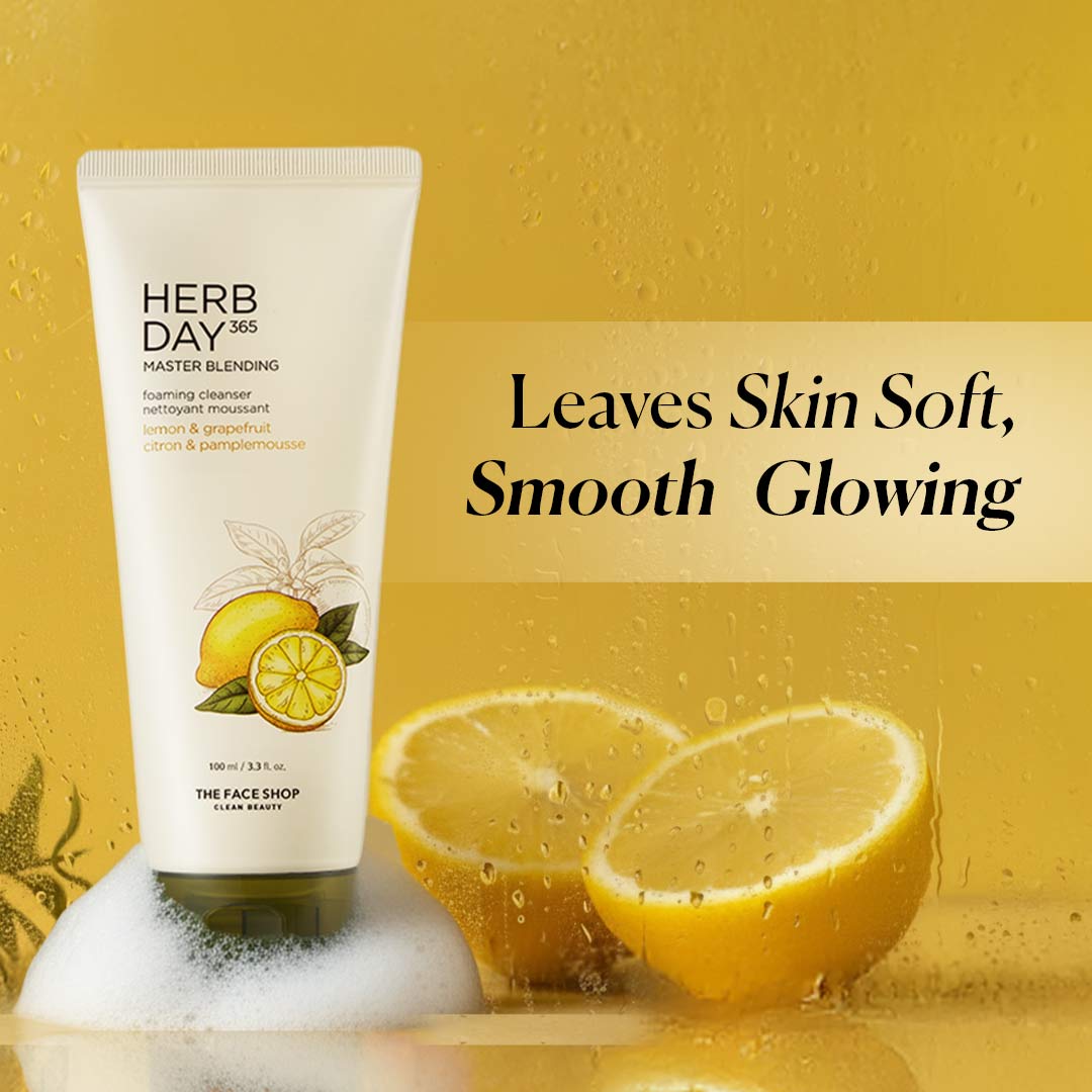The Face Shop Herb Day 365 Foaming Cleanser - Lemon & Grapefruit 100ml