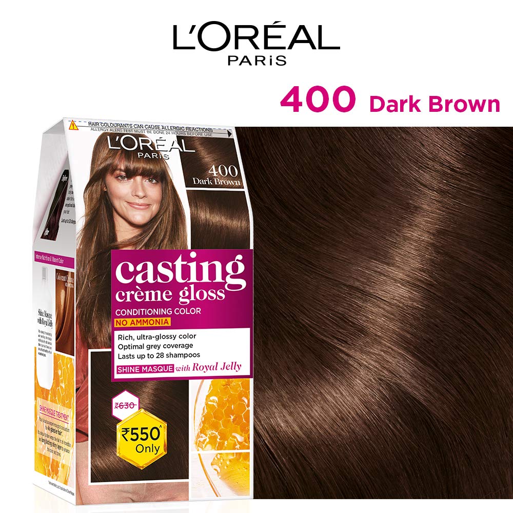 LOREAL PARIS CASTING HAIR COLOR Loreal Paris Casting Creme Glosss 400 Dark Brown 87.5g+72ml