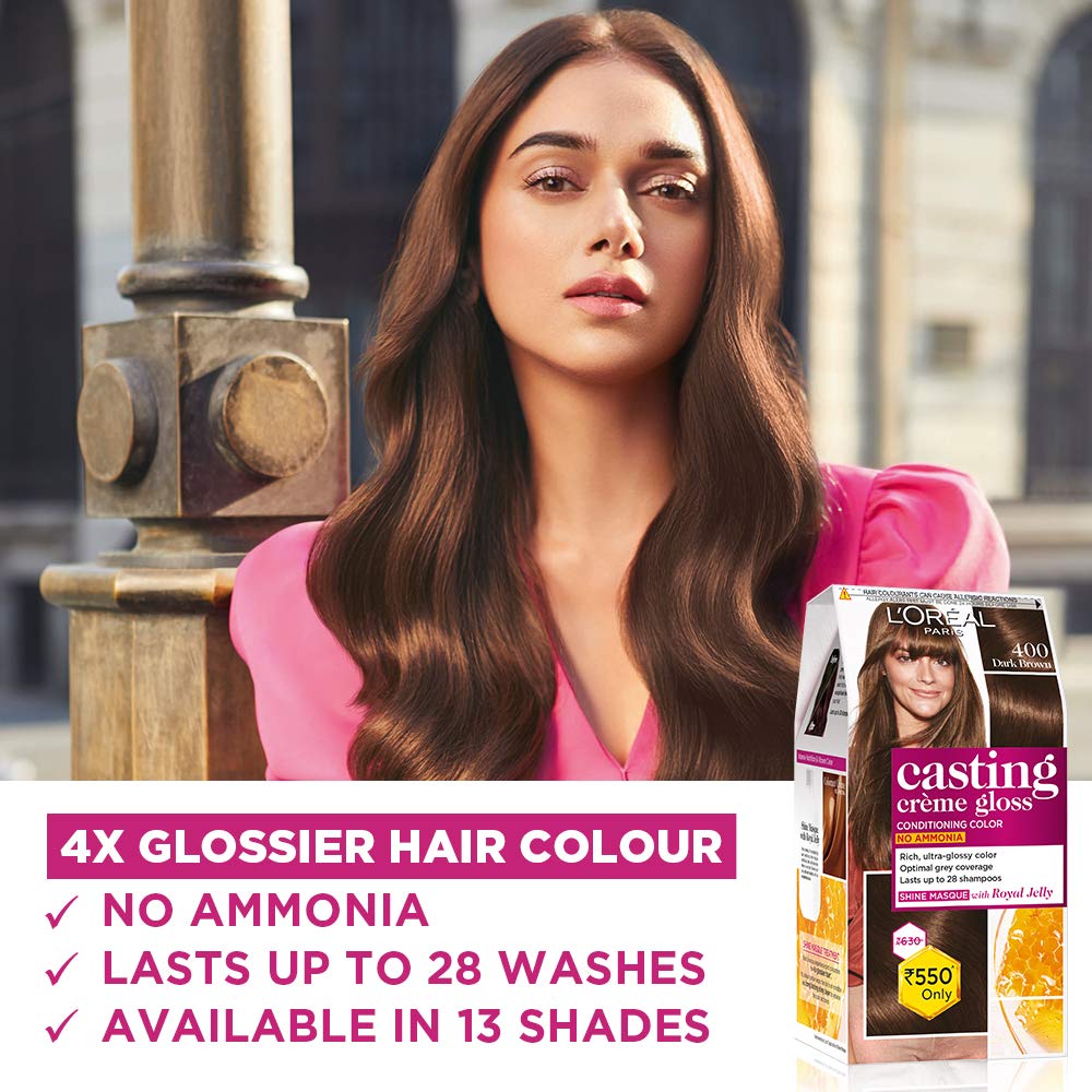 LOREAL PARIS CASTING HAIR COLOR Loreal Paris Casting Creme Glosss 400 Dark Brown 87.5g+72ml