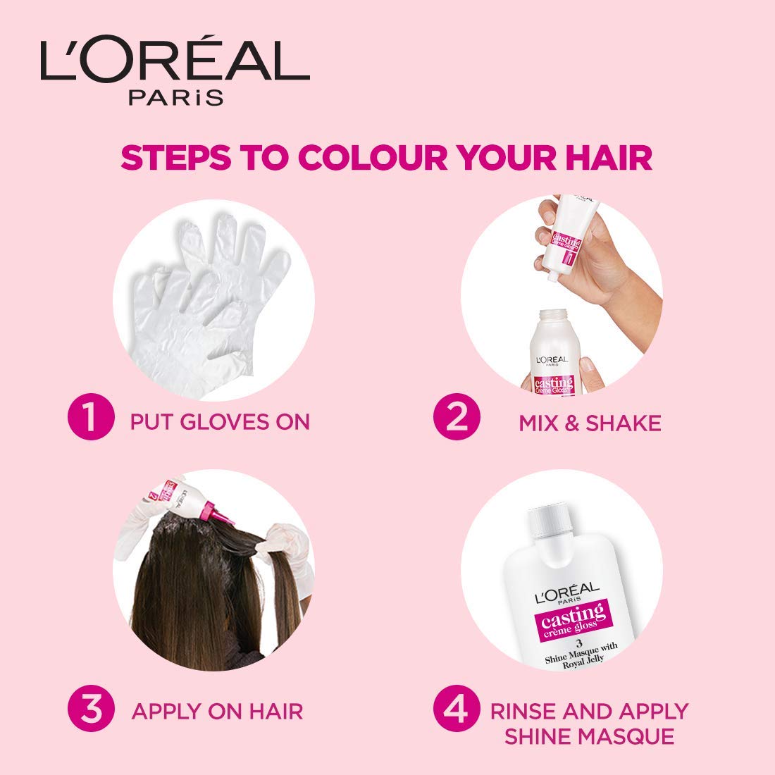 LOREAL PARIS CASTING HAIR COLOR Loreal Paris Casting Creme Glosss 400 Dark Brown 87.5g+72ml